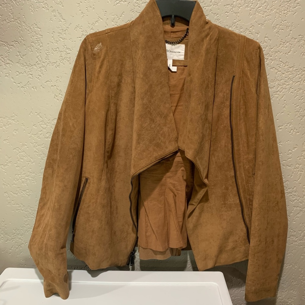 BCBG faux suede jacket